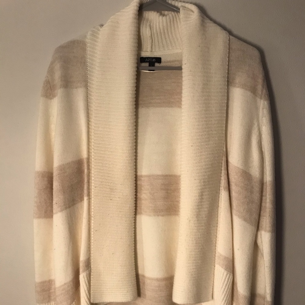 Apt. 9 Cream Striped Cardigan